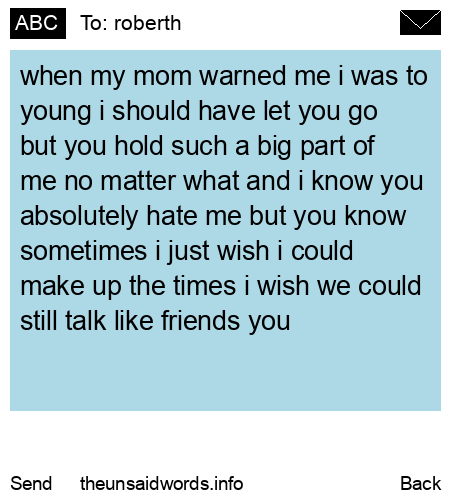 unsent message to roberth