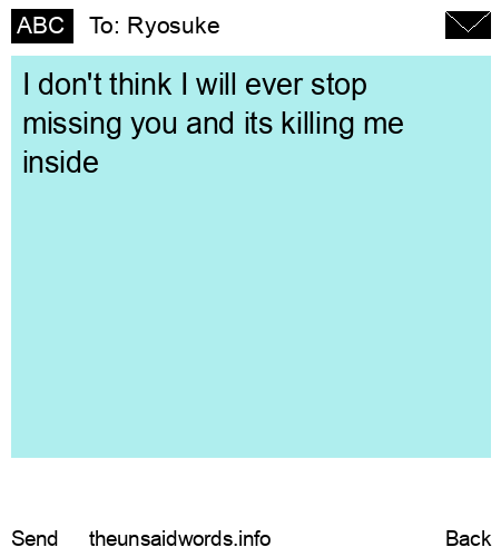 unsent message to Ryosuke 