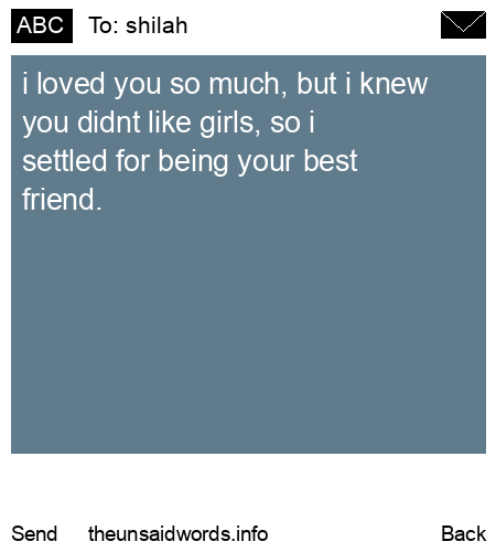 unsent message to shilah
