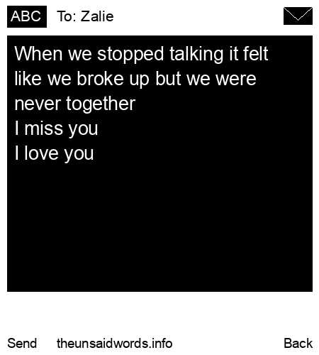 unsent message to Zalie