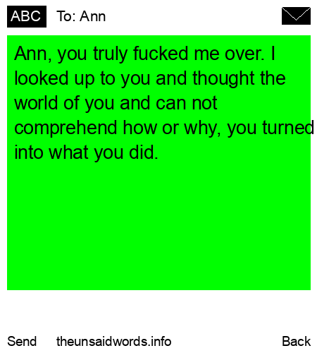 unsent message to Ann