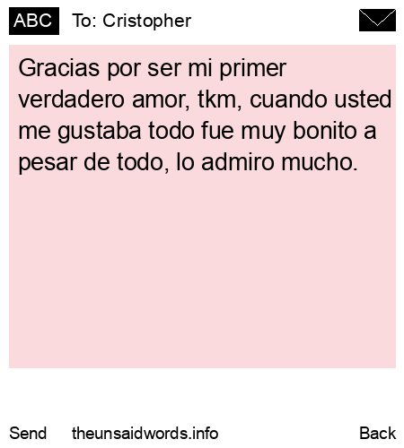 unsent message to Cristopher