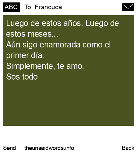 unsent message to Francuca