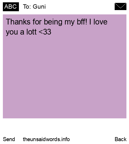 unsent message to Guni