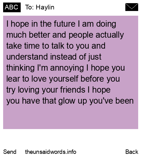 unsent message to Haylin
