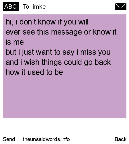 unsent message to imke