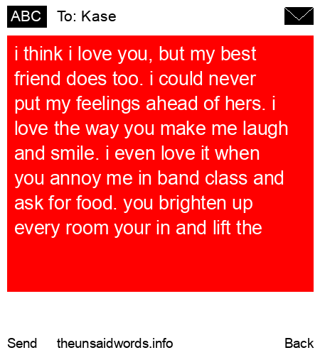 unsent message to Kase