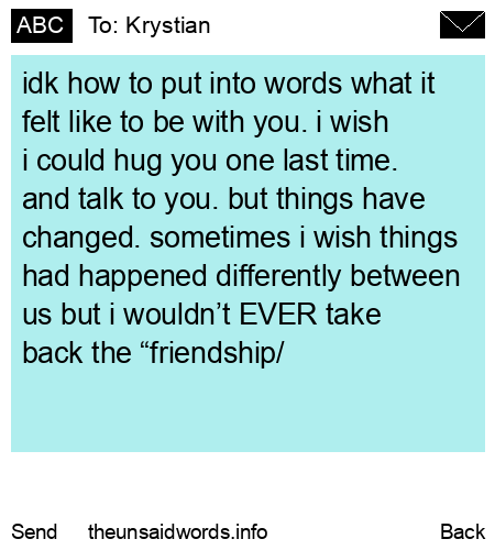 unsent message to Krystian