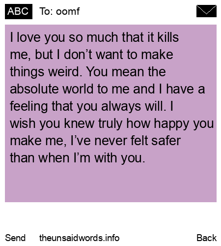 unsent message to oomf