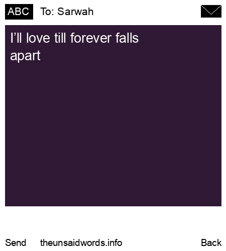 unsent message to Sarwah