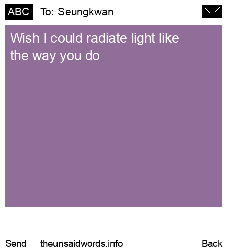 unsent message to Seungkwan