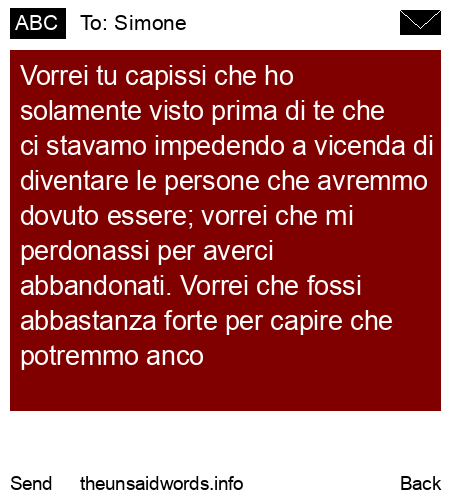 unsent message to Simone