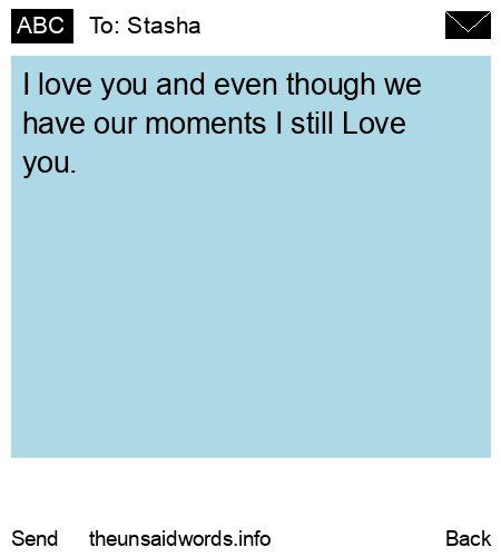 unsent message to Stasha
