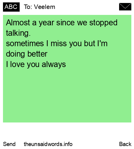 unsent message to Veelem
