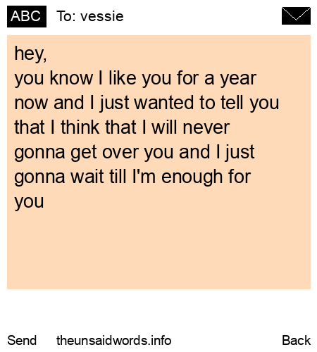 unsent message to vessie