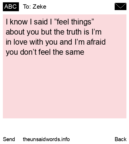 unsent message to Zeke