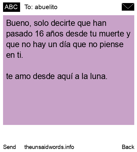 unsent message to abuelito