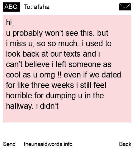 unsent message to afsha