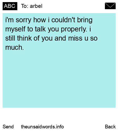 unsent message to arbel