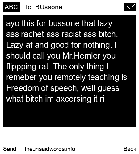 unsent message to BUssone
