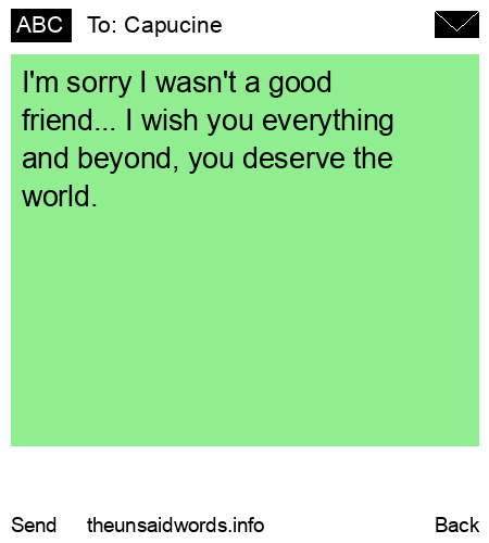 unsent message to Capucine