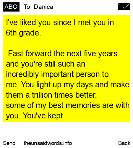unsent message to Danica