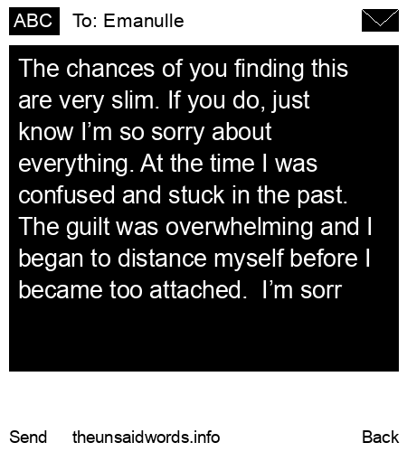 unsent message to Emanulle