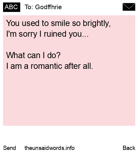 unsent message to Godffhrie 