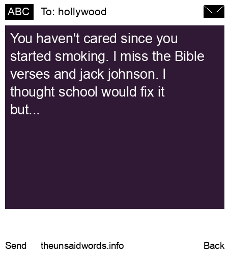 unsent message to hollywood