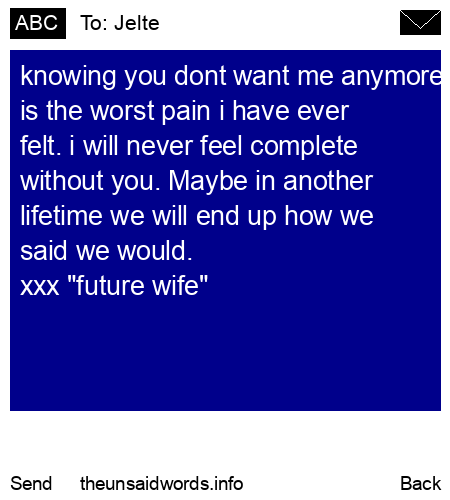 unsent message to Jelte
