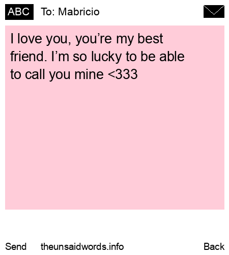 unsent message to Mabricio 