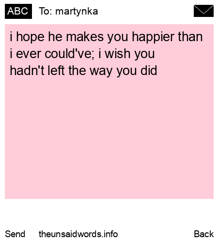 unsent message to martynka