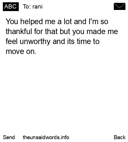 unsent message to rani