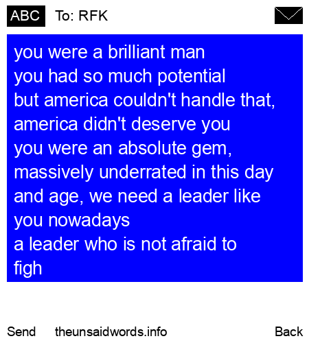 unsent message to RFK