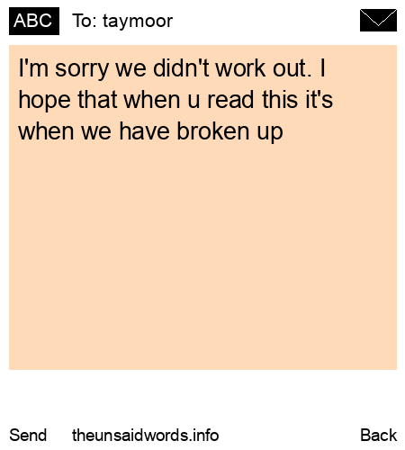 unsent message to taymoor