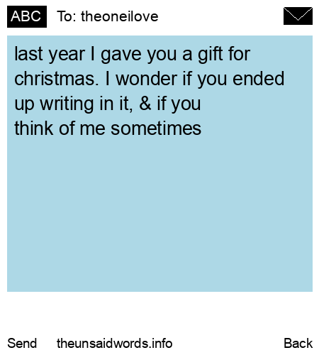 unsent message to theoneilove