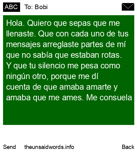 unsent message to Bobi