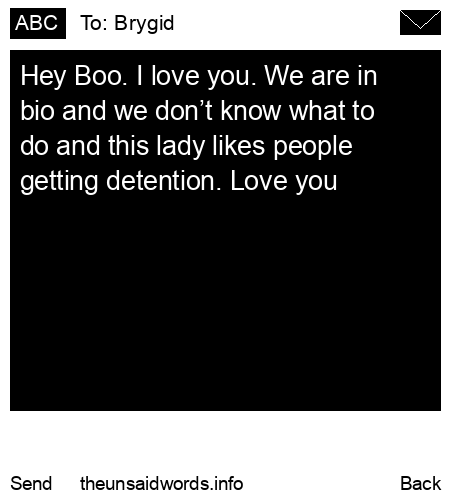 unsent message to Brygid