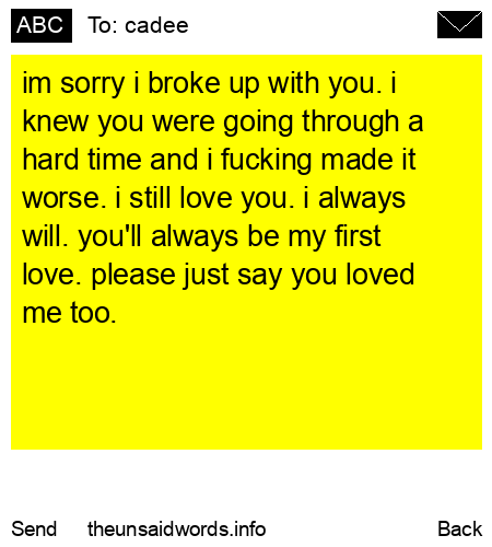 unsent message to cadee