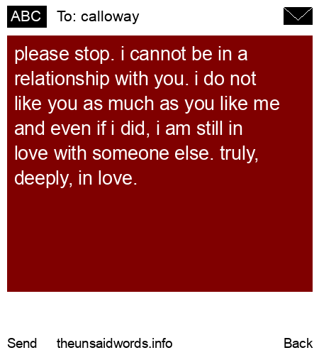 unsent message to calloway