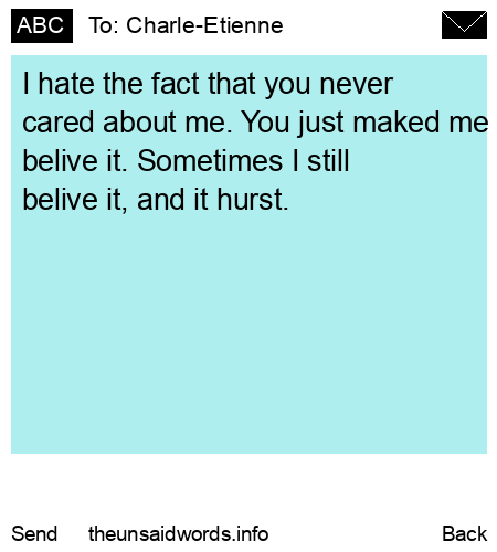 unsent message to Charle-Etienne