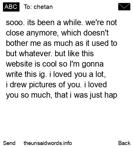unsent message to chetan