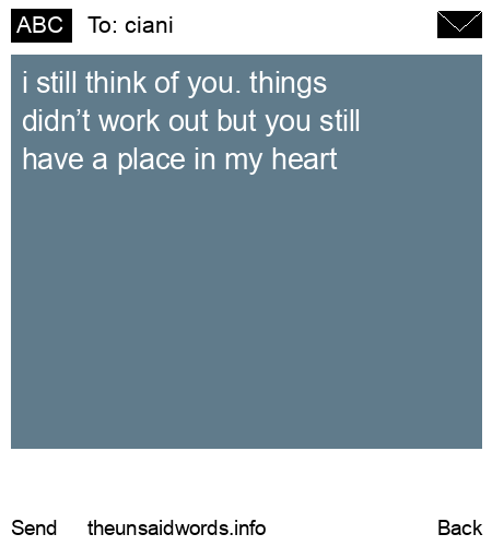 unsent message to ciani