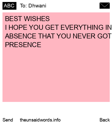 unsent message to Dhwani