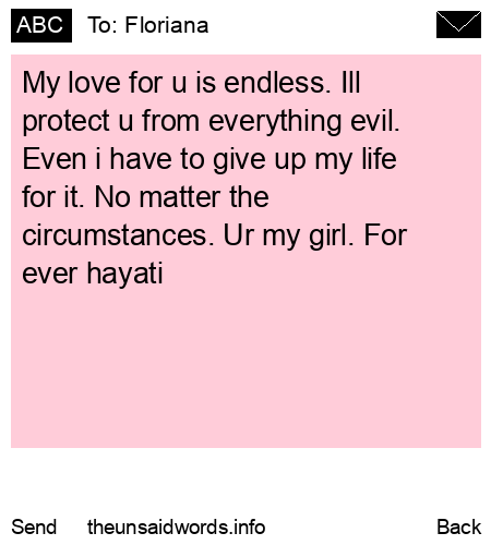 unsent message to Floriana