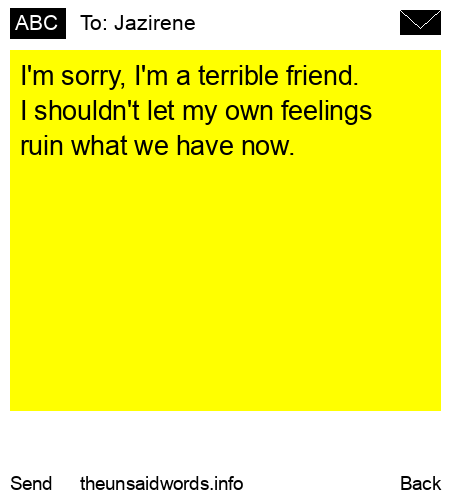 unsent message to Jazirene