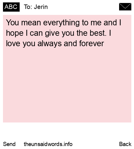 unsent message to Jerin