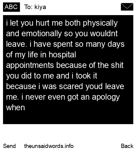 unsent message to kiya