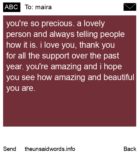 unsent message to maira