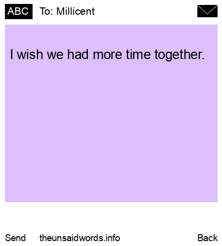 unsent message to Millicent